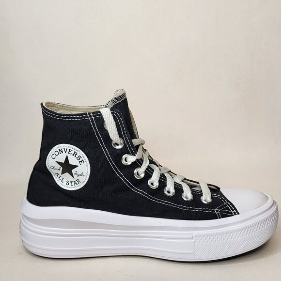 Converse Chuck Taylor All Star Move Platform Shoes Sneakers Womens 8 Black - Picture 9 of 16